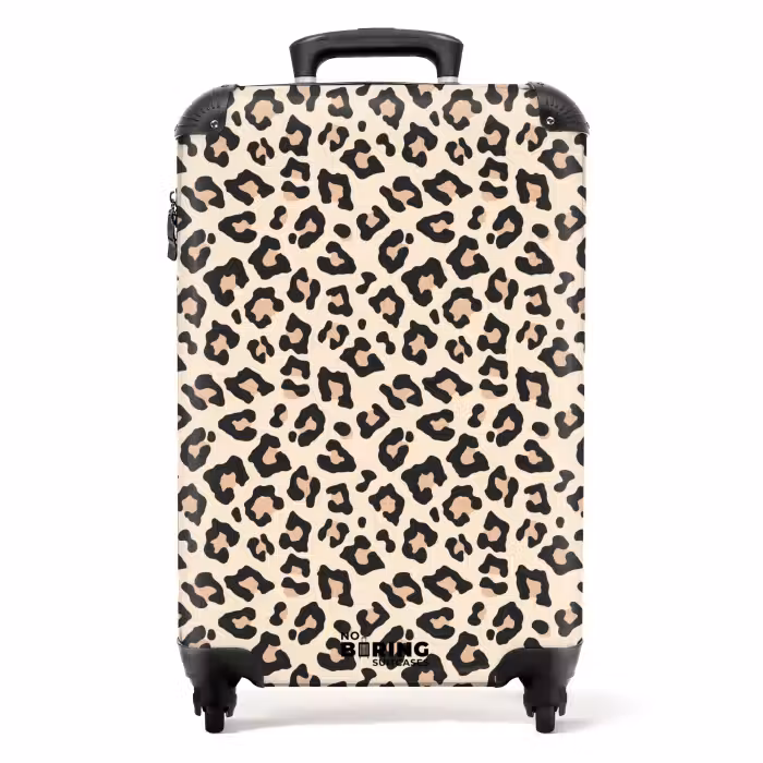 Suitcase - Beige leopard spot pattern