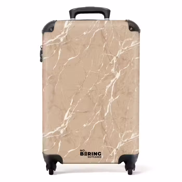 Suitcase - Beige - Marble - Organic - White
