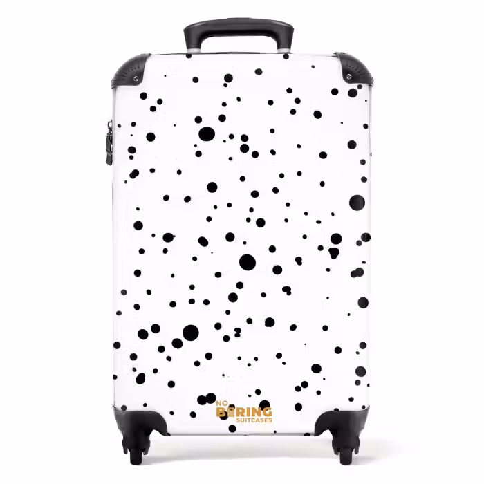 Suitcase - Black dots of varying sizes on a white background