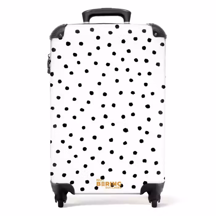 Suitcase - Black dots over a white background