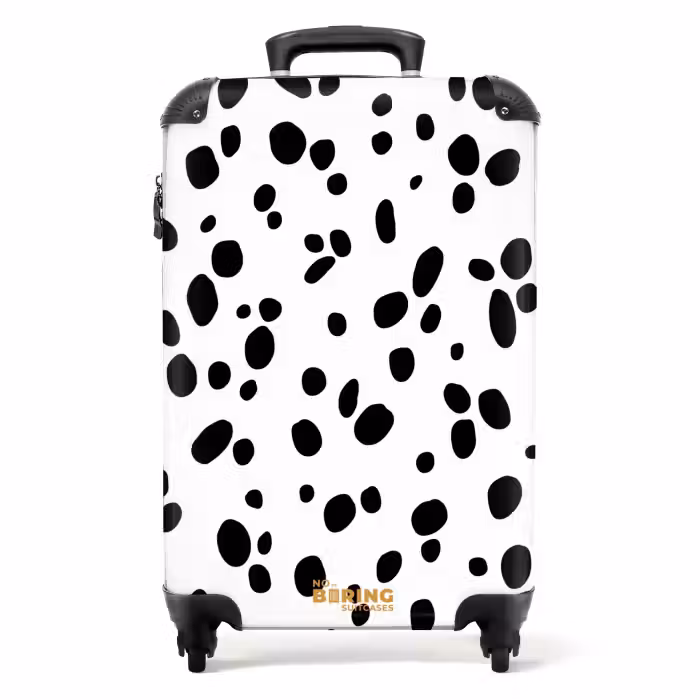 Suitcase - Black ovals over a white background