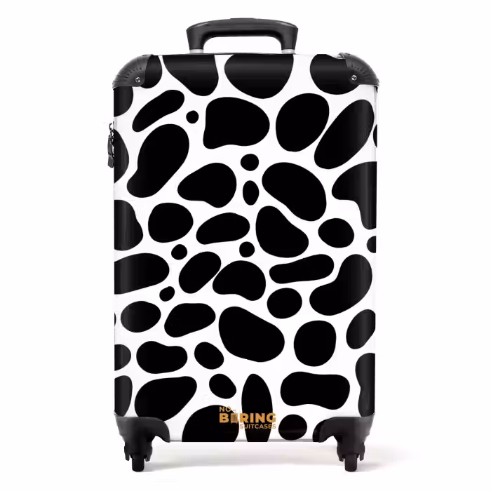 Suitcase - Black spots over a white background