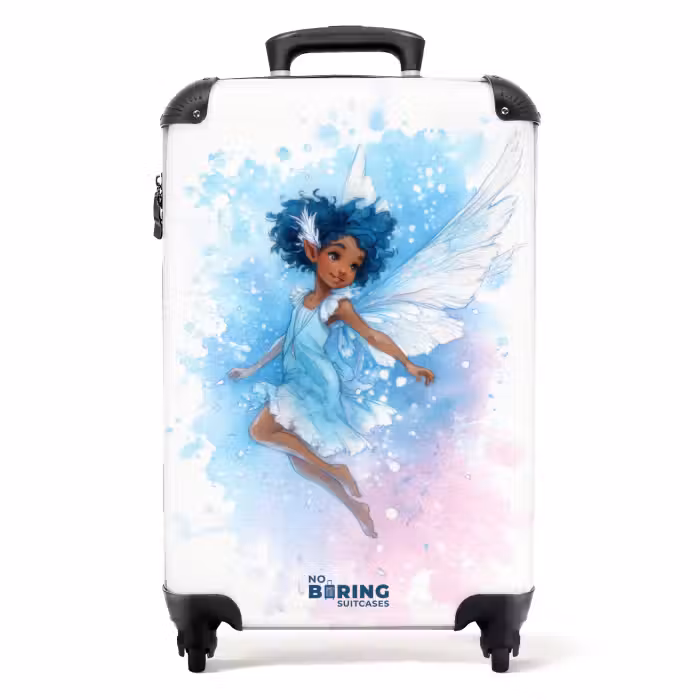 Suitcase - Blue fairy with wings