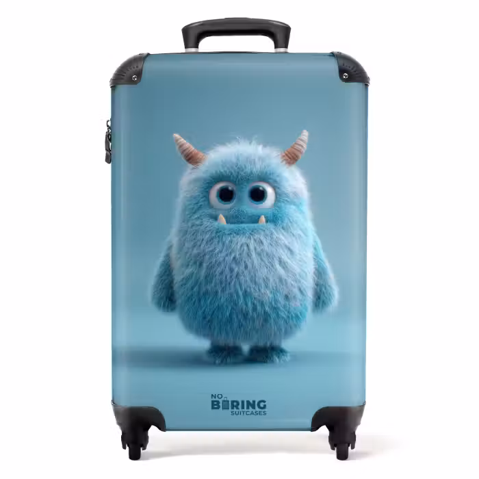 Suitcase - Blue monster on a blue background