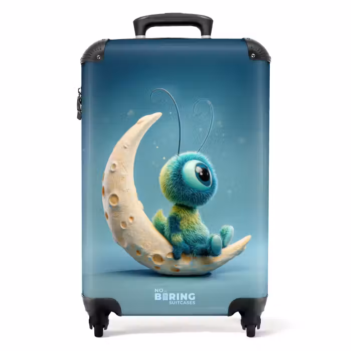 Suitcase - Blue monster on the moon