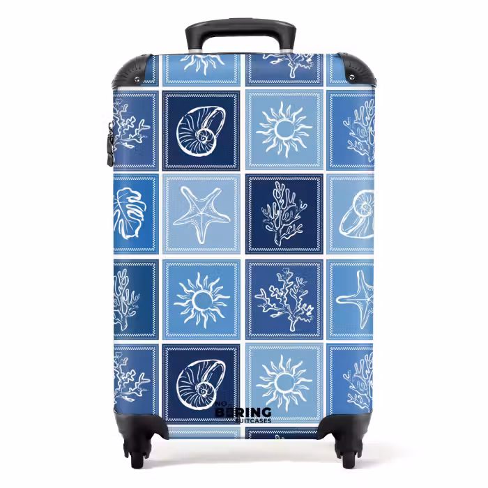 Suitcase - Blue summer print