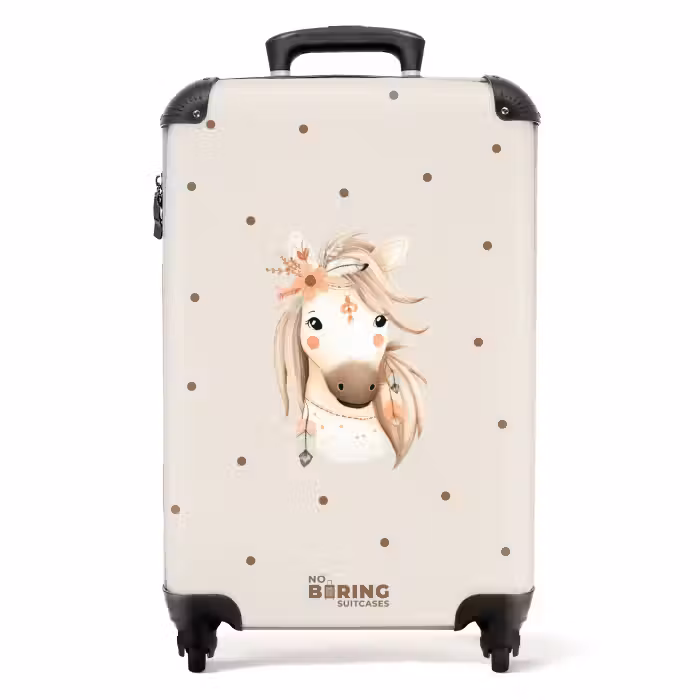Suitcase - Bohemian horse in pastel colors