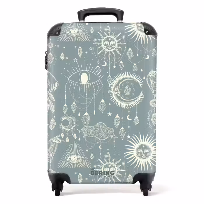 Suitcase - Boho - Blue sky pattern