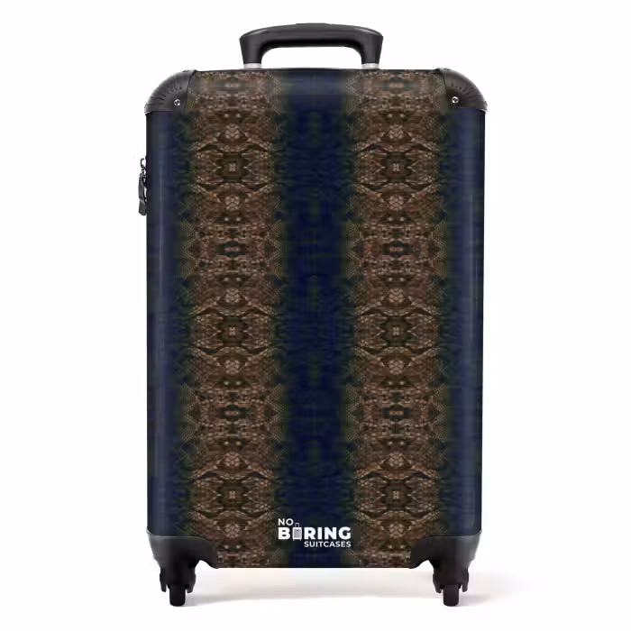 Suitcase - Brown-blue snakeskin with symmetrical scale structure