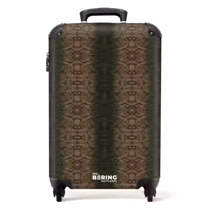 Suitcase - Brown copper snakeskin with symmetrical scale structure