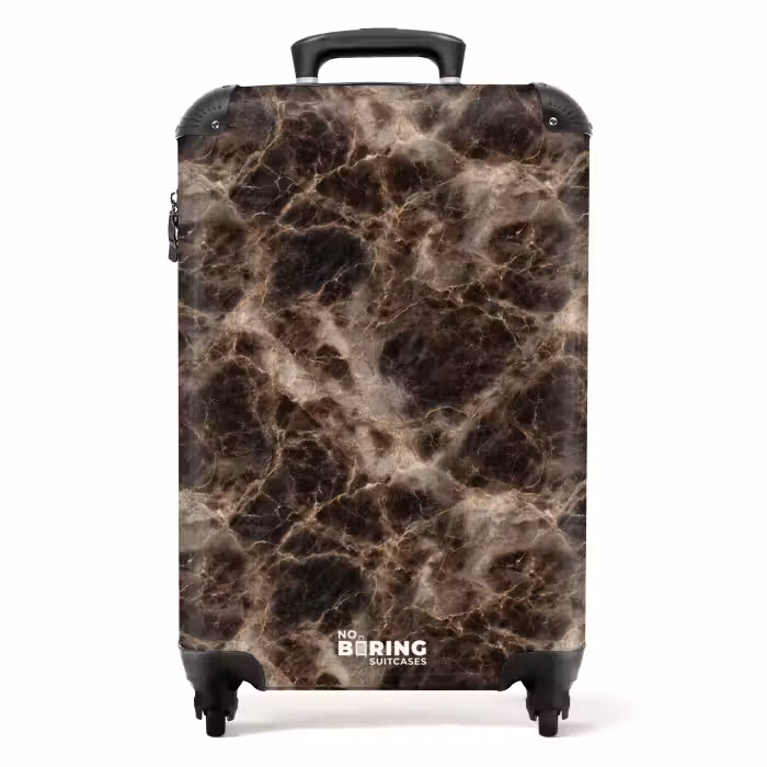 Suitcase - Brown - Gold - Marble