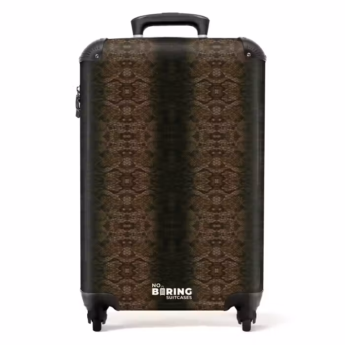 Suitcase - Brown snakeskin with symmetrical scale structure