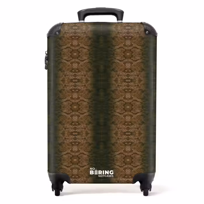 Suitcase - Brown snakeskin with symmetrical scale structure