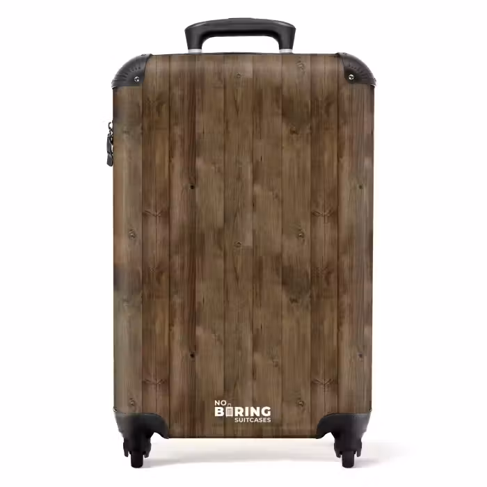 Suitcase - Brown vertical planks with weathered wood texture