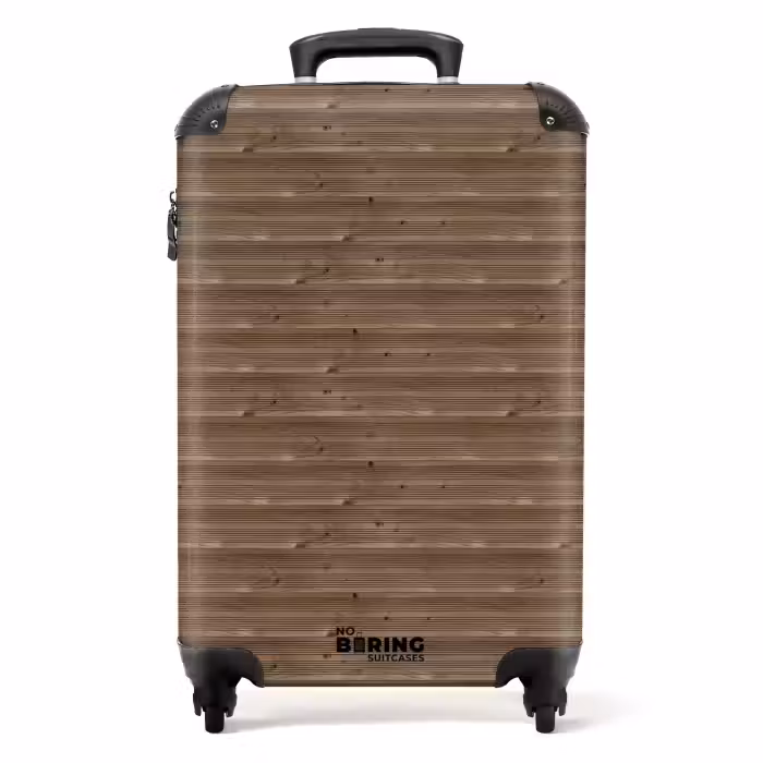 Suitcase - Brown wood with fine horizontal grain