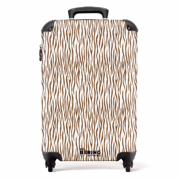 Suitcase - Brown zebra print on light background