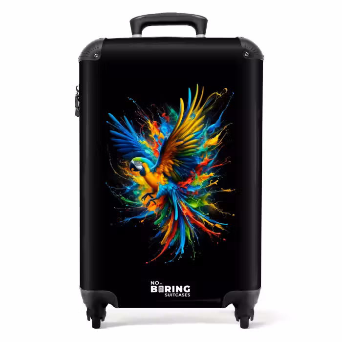 Suitcase - brushstroke parrot