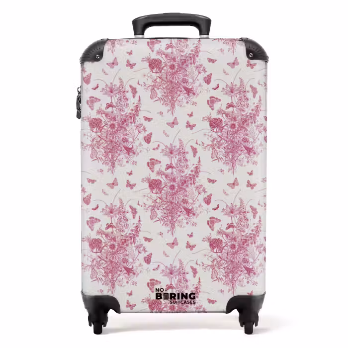 Suitcase - Classic bouquet pattern pink
