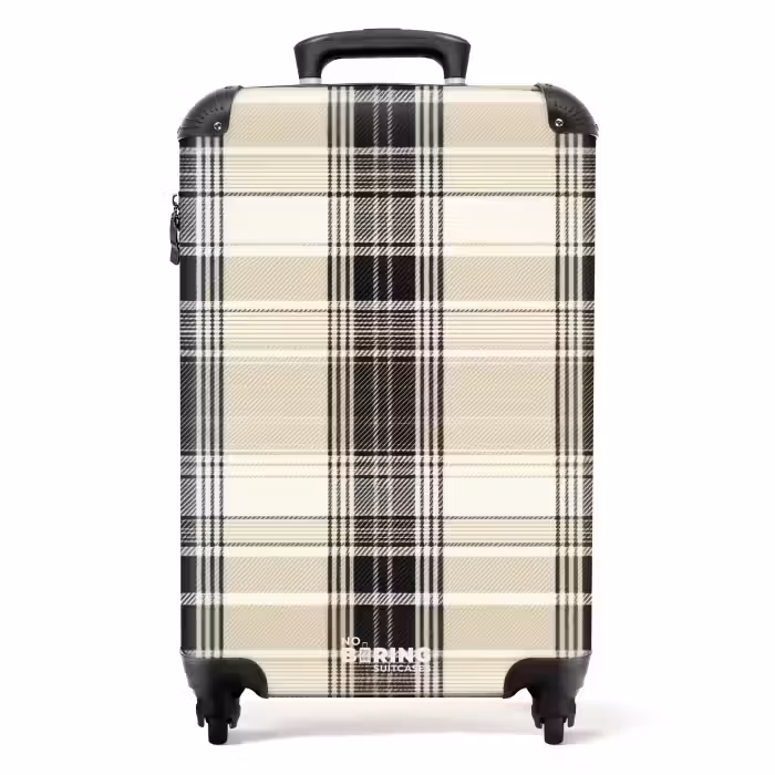 Suitcase - Classic plaid pattern in beige