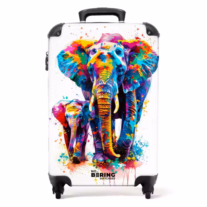 Suitcase - Colorful elephants
