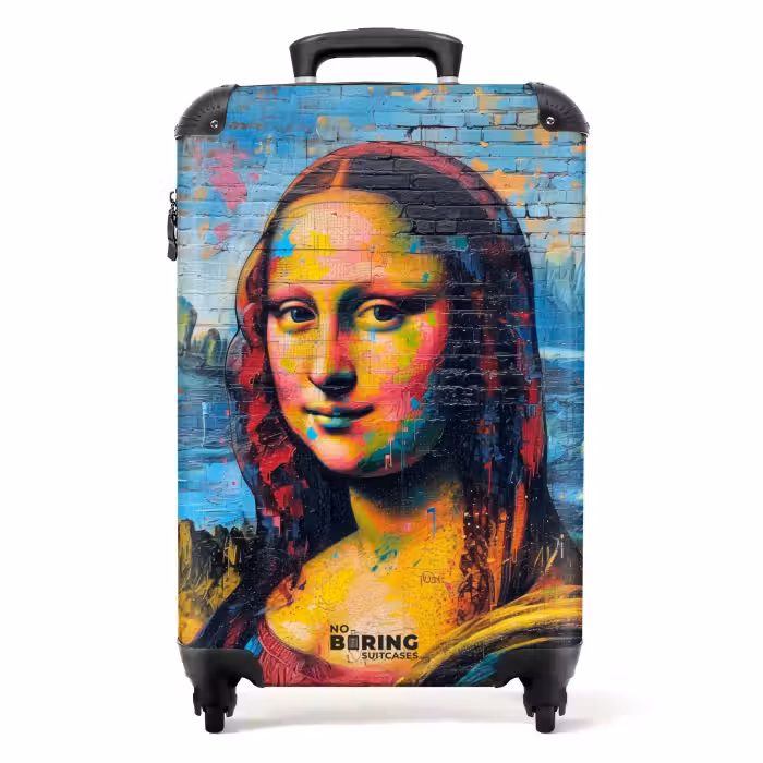 Suitcase - Colorful Mona Lisa in graffiti style
