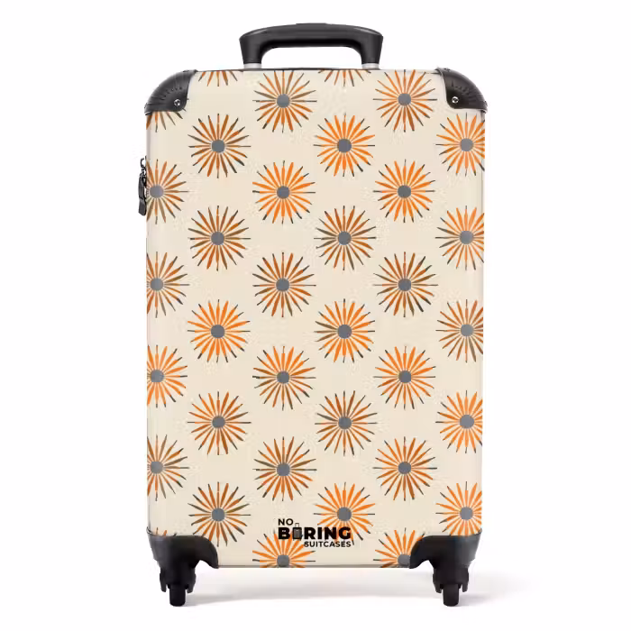Suitcase with name - Daisy - Pattern - Orange