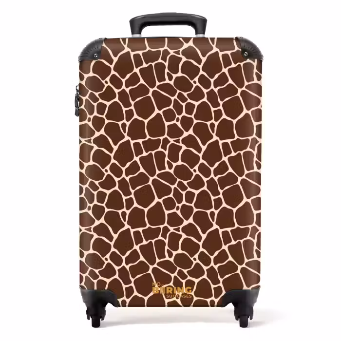 Suitcase - Dark brown giraffe pattern with beige veins
