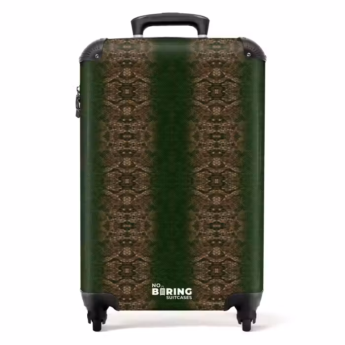 Suitcase - Dark brown snakeskin with symmetrical scale structure