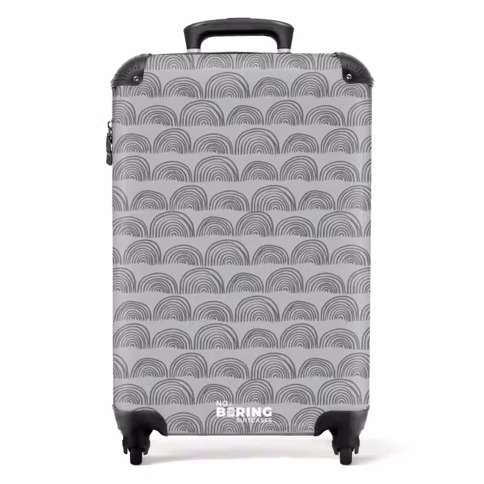 Suitcase - Dark gray semicircles