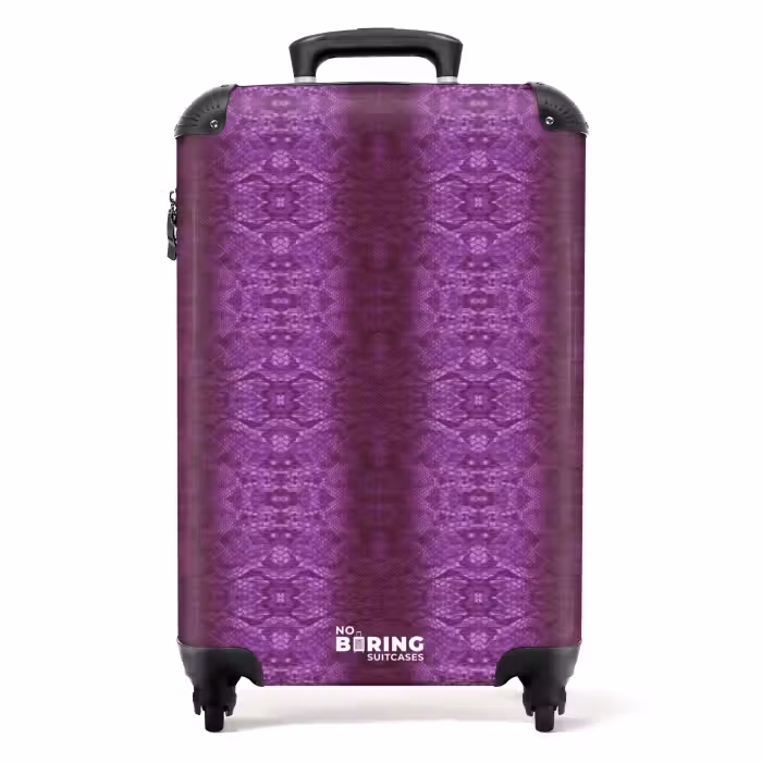 Suitcase - Deep purple snakeskin with symmetrical scale structure