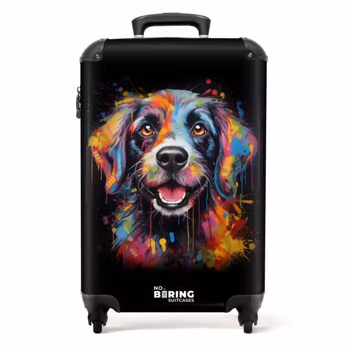 Suitcase - Dog as colorful graffiti art