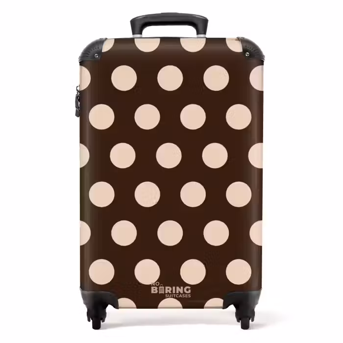 Suitcase - Dots pattern in different shades of brown