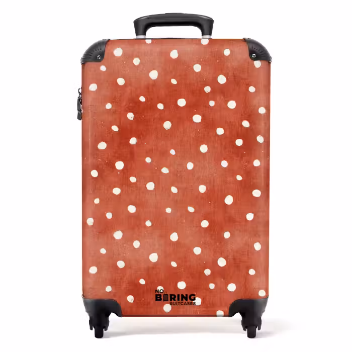 Suitcase - Dots pattern red