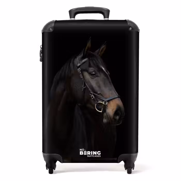 Suitcase - Elegant black horse