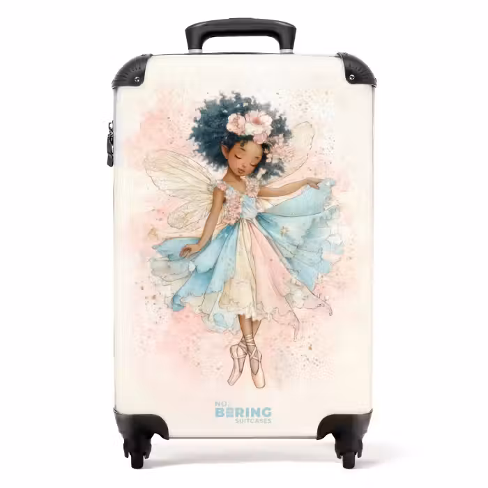 Suitcase - Elf in a pastel dress and wings