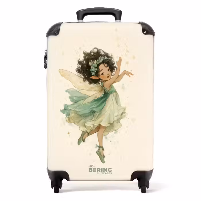 Suitcase - Elf with dark curls and a green dress