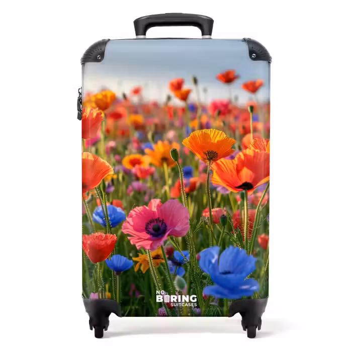Suitcase - Field of colorful poppies