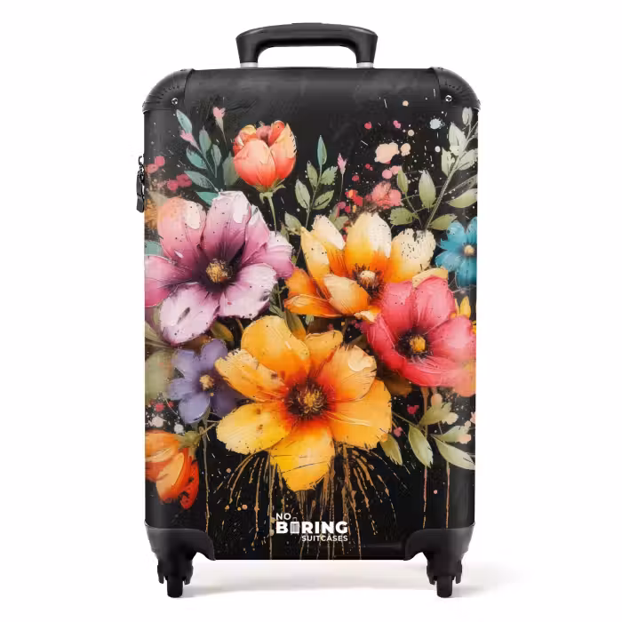 Suitcase - Flowers in graffiti style