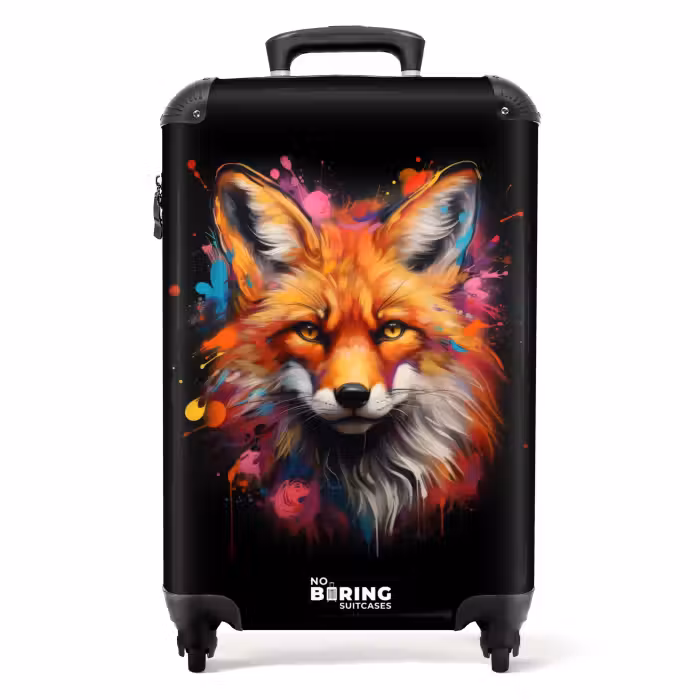 Suitcase - Fox as a street art piece