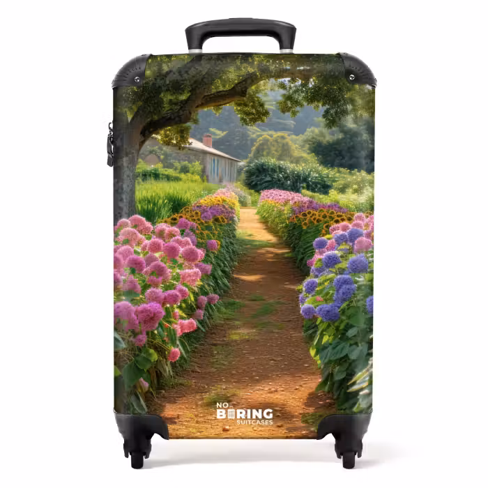 Suitcase - Garden path with flowers