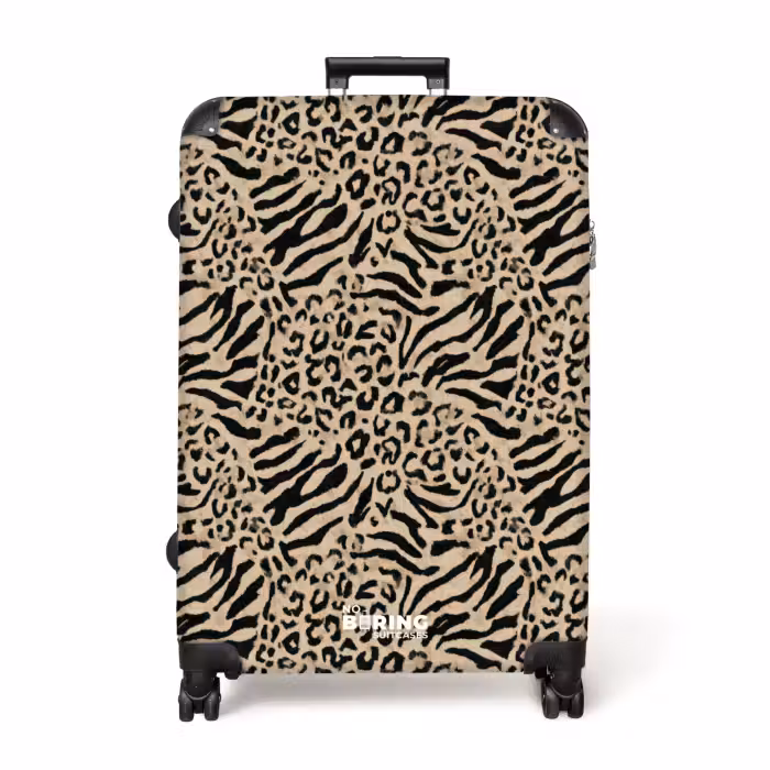 Suitcase - Giraffe - Zebra - Motif - Brown