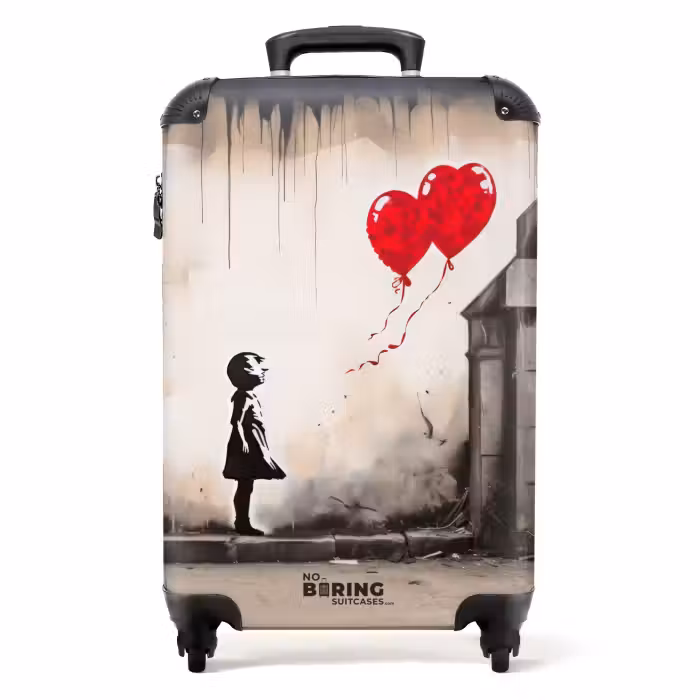 Suitcase - Girl with balloons