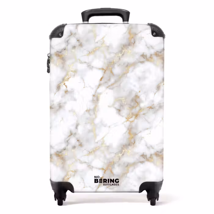Suitcase - Golden veins - Marble - White