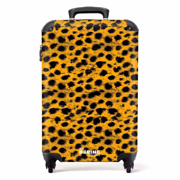 Suitcase - Golden yellow panther print