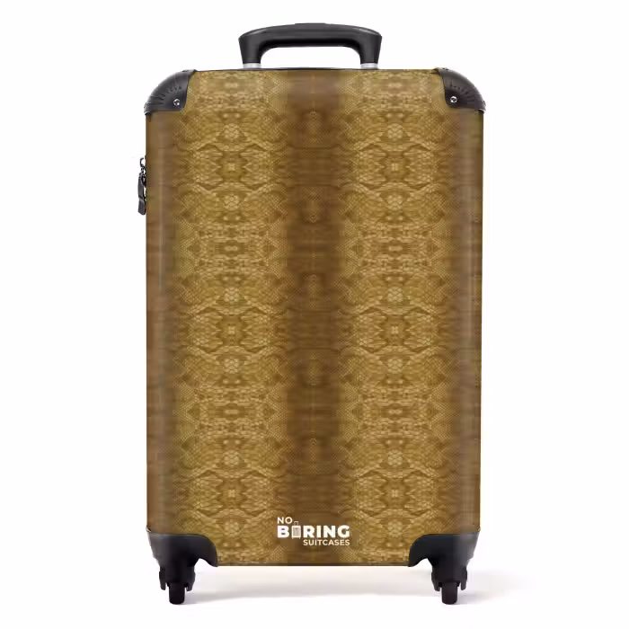 Suitcase - Golden yellow snakeskin with symmetrical scale structure