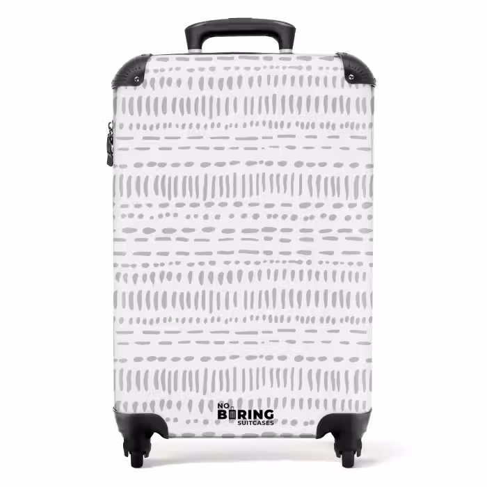 Suitcase - Gray dotted stripe pattern