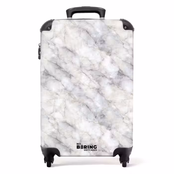 Suitcase - Gray - Marble - Detailed