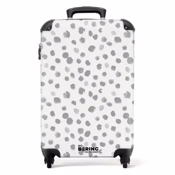 Suitcase - Gray paint splashes on an off-white