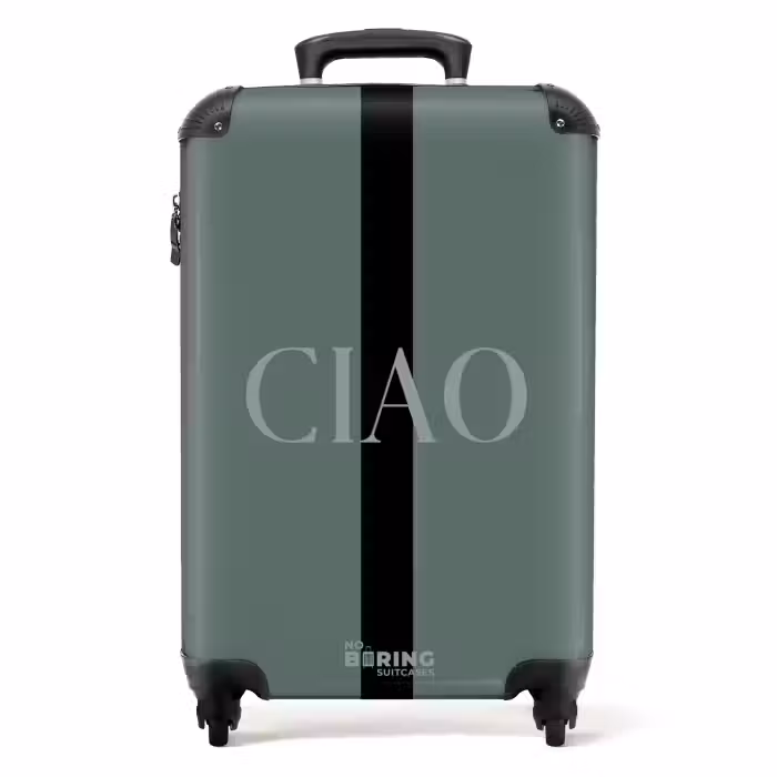 Suitcase - Green background with text CIAO