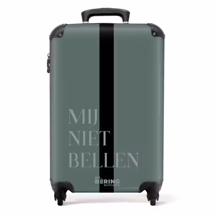 Suitcase - Green background with text Do not call me